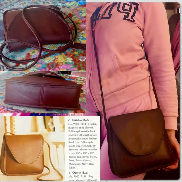 VINTAGE COACH LINDSAY MAHOGANY BROWN CROSSBODY BAG 9888 - Picture 15 of 16